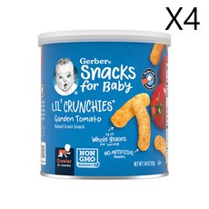 거버 Lil' Crunchies 8개월 이상 (1.48oz), 가든 토마토, 42g, 4개