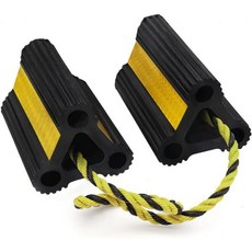 Vacallity 휠 초크 RV 트레일러 자동차 트럭용 업그레이드 고무 로프 포함 사용이 간편한 캠퍼 여행용 고정 블록 및 6.2인치 1쌍, 6.2" 1pair