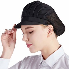 난슨 3PCS 셰프 CF9033 모자 서비스 푸드 요리 헤어 주방 네트, Blackx3pcs, Modern