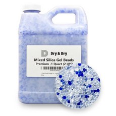 Dry & 실리카 젤 비즈 건조제 비즈(산업 표준 3-5mm) - 충전식 블루 혼합(블루 및 투명) 0.9kg(2파운드) 305388, 1.9 lbs