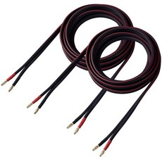 12 AWG HD 프리미엄 소프트 터치 하이파이 스피커 케이블2팩 6피트 게이지 바나나 와이어바이와이어 바이앰프 서라운드 사운드 무산소 구리 흰색, 3 Feet, Black