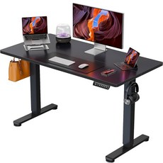 ErGear 높이 조절 가능한 전동 스탠딩 데스크 47.2 x 23.6 인치 스탠드업 데스크 메모리 컴퓨터 홈 오피스 데스크(블랙), 44*24 Inch, Natural