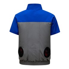 36V 四風扇 空調服, 1個, 藍灰2風扇款-【單件衣服】,2XL-3XL適合【73-93公斤】