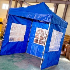 글샵 캐노피 2*3M 바람막이 청색 지붕 프레임별도 이동식텐트, 3면(민자)