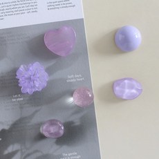 블라썸 무드 퍼플 마그넷 6P SET 냉장고자석 마그네틱 현관문자석, 세트