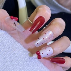 貓眼穿戴甲高級感閃鑽漸變新年美甲甲片小紅書爆款穿戴式指甲片, 1個, BY1830銀粉貓咪:穿戴甲#30片/盒