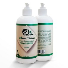 Anume Naturals 아르간 & 코코넛 오일 샴푸 - 알로에 녹차 호호바 및 석류 추출물이 함유된 수분 공급 및 영양 포뮬러 - 부드럽고 반짝이며 관리하기 쉬운 모발용