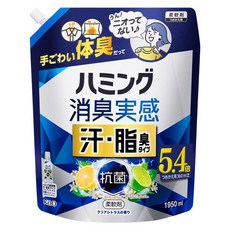 Kao 花王 Humming 強效除臭衣物柔軟精 運動油膩汗味專用 清新柑橘香 補充包, 1個, 1950ml