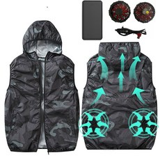 에어컨 조끼 +보조배터리10000mAh 선풍기조끼 여름 쿨링 아이스 조끼 USB 선풍기 옷 여름 현장 아이스 에어컨옷 작업복 냉풍조끼 여름 러닝 등산 아이스 조끼