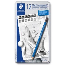 STAEDTLER Mars Lumograph 製圖鉛筆 12支組, 1個, 施德樓 製圖 鉛筆 12支組