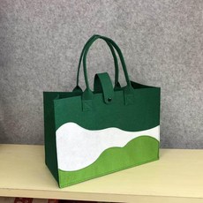 대용량 토트백 학생 직장인 데일리 펠트 가방 수납 쇼핑백, 크리스마스그린, 1개