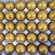 [부활절 영문각인EVEVT] 자연미가 HAPPY EASTER 황금란 30구 / 구운란 맥반석 훈제계란 골드에그 부활절 각인, 1개