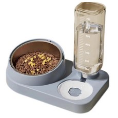 파스텔펫 반려동물 반타원 반자동 급수식기, 1개, 그레이