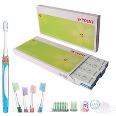 스카이덴트 칫솔 32slim 이중모 4개입세트 선물세트 추석 돌 칠순 사은품 치과칫솔 skydent, 1세트, 100g