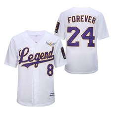 BRFOX 남성용 레전드 8 24 영화 야구 저지 셔츠 스티치 스포츠 유니폼 화이트. M