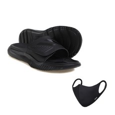 adidas 愛迪達 中性款拖鞋+口罩, 295, 黑色