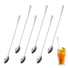SNOMEL 30.5cm(12인치) 길이의 손잡이 아이스 티 스푼 젓기용 스테인리스 스틸 롱 바 스푼 음료 우유 디저트 선데이 쉐이크용 금속 칵테일 믹싱 젓개, SNOMEL 30.5cm(12인치) 길이의 손잡이 아이