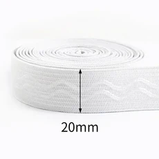 3/5/10M Meetee 속옷 용 20-50mm 실리콘 탄성 밴드 미끄럼 방지 고무 웨빙 리본 의류 DIY 재봉 액세서리, 06 EB013-White2-20mm, 01 10Meters