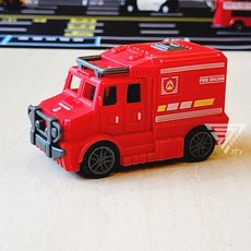 城市生活慣性小車 玩具車 (警車 巴士 TAXI 消防車) 耐摔玩具 慣性車 台灣出貨, 消防車, 1個
