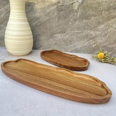 일본식 우드트레이 나무식판 홈카페 감성 간식 디저트 과일 서빙용 다과트레이 직사각형 디자인 매력적인 플레이팅테이블 소품