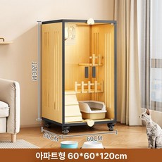 대형 고양이집 원목 케이지 실내 빌라 반려묘 숨숨집 인테리어 하우스 집 호텔 놀이터 냥이, 셀프 조립, 1개, 내추럴 우드 컬러 600 600x1200mm