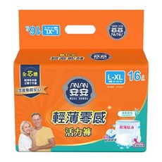 安安 輕薄零感 活力褲, 4個, 16片