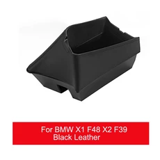 LHD 자동차 중앙 좌석 팔걸이 상자 콘솔 보관 용기 트레이 인테리어 BMW X1 F48 F39 -21 액세서리, 03 Black Leather