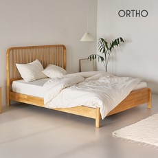 올쏘 진저 원목 침대 프레임+25cm필로우탑 매트리스 세트, 내추럴