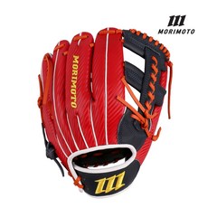 모리모토 뉴카본 스티어 글러브 내야 외야 투수 올라운드 소가죽 야구글러브 우투, 1개, 네이비/레드