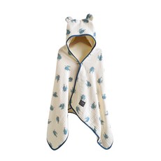 【Chu-mi 啾米】八層紗兒童連帽浴巾 斗篷浴巾 連帽浴巾 寶寶浴巾 嬰兒浴巾 兒童浴袍, 鯨魚