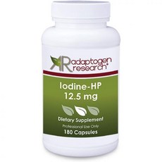 갑상선 요오드 HP 12.5mg | 복합체 요오드화 나트륨 칼륨 180개 어댑터젠 연구, 요오드 - HP 12.5mg | 고효능 복합체 요오드화, 1개, 180정