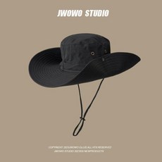 遮陽防曬登山帽 戶外兩件套男女通用防曬麵罩, 黑色