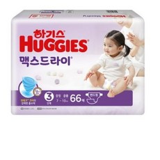 하기스 NEW 맥스드라이 기저귀 아동공용 중형 3단계(7~11kg) 밴드형, 3단계, 129매