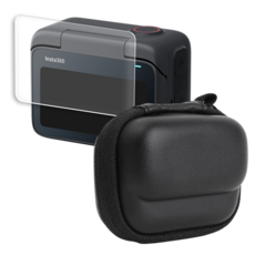 인스타360 GO 3S 하드쉘 핸드그립 케이스 + 9H 액정 강화유리 필름, 1개, 블랙