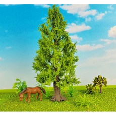 【微景小舖】 微景觀 仿真樹 落羽松 鐵絲樹 水杉松樹 多肉植物 松樹 苔蘚生態瓶 景觀盆栽 沙盤模型 模型樹 場景佈置, 1個, 春天淺綠色(高約10cm)