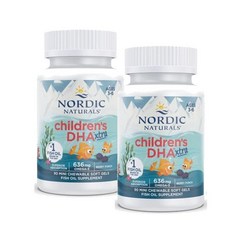 노르딕내츄럴스 칠드런스 DHA 엑스트라스트랭스 636mg 오메가 3 그레이프 미니 소프트젤, 90정, 2개