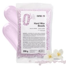 Curacoro Italian Wax Beans - 200g 하드 왁스 비즈 얼굴 바디 브라질 비키니 다리 겨드랑이 피부 친화적인 왁싱 여성 및 남성용 이탈리아산, 모브 자스민 (중간에서 거친 모발에 이상적), 7.05 Ounce (Pack of 1), 1