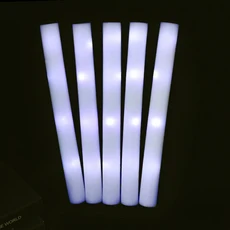 30Pcs RGB LED 글로우 폼 스틱 대량 다채로운 LED 치어 리더 튜브 다크 글로우 스틱 라이트 생일 웨딩 파티, 02 Customized, 02 30pcs White