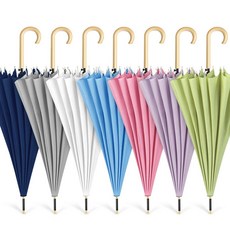 1+1 16K 우드손잡이 파스텔 자동 장우산 우양산 enj+4799tF