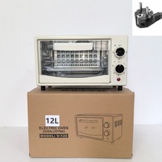 소형 가정용 전기오븐 25L 미니오븐 베이킹 2단 조절 다기능 오븐레인지, 12L 화이트 유럽 표준 오븐