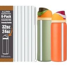 ALINK Owala FreeSip 946.4ml32온스 709.8ml24온스 단열 물병 재사용 가능한 블랙 플라스틱 빨대 680.4g24온스 Freesip 컵 뚜껑만 포함, 투명, 1개