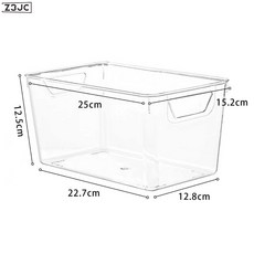 Z3JC 透明桌面收納盒亞克力零食書本積木玩具客廳廚房冰箱收納日常, 1個, 大號12個裝【不帶蓋】:如圖