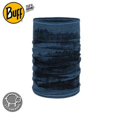 BUFF 舒適印花 125gsm 美麗諾羊毛頭巾 漸層深藍, 1個, OS