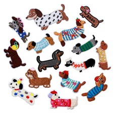 열접착식 와펜 닥스훈트 짧은다리 강아지 15종 자수 와펜 패치 다림질