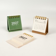 [프리미엄]미니달력 연간 2027 탁상캘린더, 1개, 화이트
