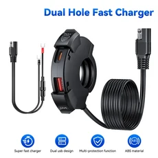 핸들 바 USB PD 포트에 대 한 1224V 오토바이 빠른 충전기 방수 휴대용 스쿠터 범용 전화, 2pcs