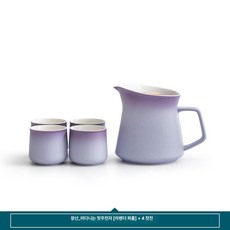 핸드드립서버 도자기 포트 주전자 저그 드립세트 커피, 301mL 이상 400mL 이하, 라벤더퍼플 4개, 1L