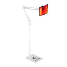 모센모 150cm 1단/2단 높이조절 스마트 패드&스마트폰 스탠드형 더블 스프링 자바라 거치대, MOS-JA1500A(무광 화이트), 1개