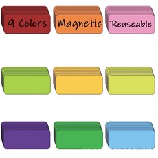 磁性標籤貼片 磁鐵白板片 可書寫留言姓名貼 一包27片, 彩色標籤-一包27片