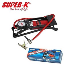 SUPER-K 高壓腳踩打氣筒 附壓力指示表, 1個